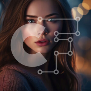 Intra Συλλεκτικό Ξύλινο Παζλ Plywood  4mm - Όμορφη νεαρή γυναίκα με ροζ πουλόβερ Σε Ξύλινο Κουτί - Διαστάσεις Puzzle: 10x10 cm – 25 κομμάτια