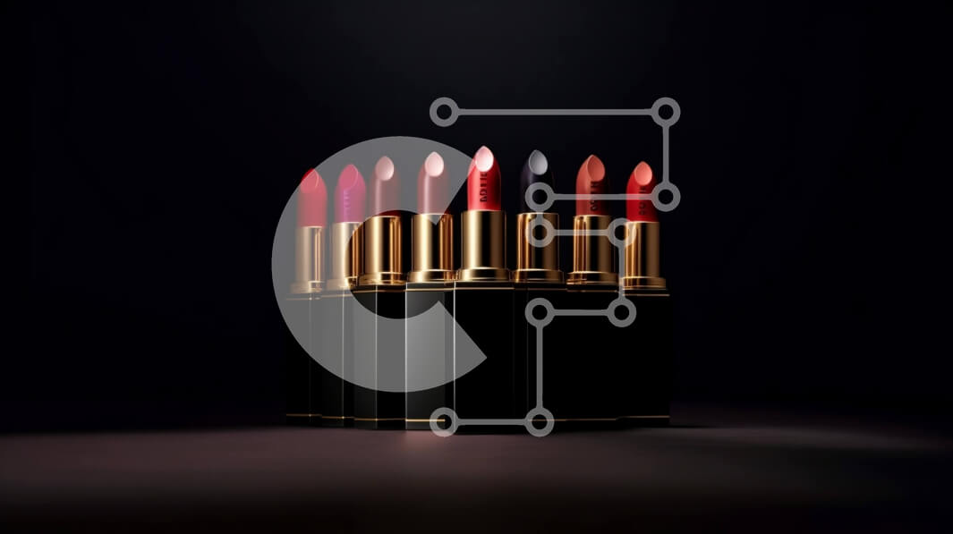 Intra Συλλεκτικό Ξύλινο Παζλ Plywood  4mm - Κομψή εικόνα μιας σειράς κόκκινων κραγιόν σε μαύρο φόντο Σε Ξύλινο Κουτί - Διαστάσεις Puzzle: 10x10 cm – 25 κομμάτια