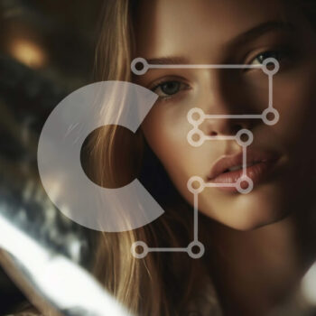 Intra Συλλεκτικό Ξύλινο Παζλ Plywood  4mm - Γαλήνια νεαρή γυναίκα που θαυμάζει τον εαυτό της σε έναν παραμορφωμένο καθρέφτη Σε Ξύλινο Κουτί - Διαστάσεις Puzzle: 10x10 cm – 25 κομμάτια - Image 1