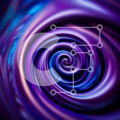 Intra Συλλεκτικό Ξύλινο Παζλ Plywood  4mm - Αφηρημένη πορφυρή σπείρα με τα στροβιλιζόμενα χρώματα Σε Ξύλινο Κουτί - Διαστάσεις Puzzle: 10x10 cm – 25 κομμάτια - Image 1