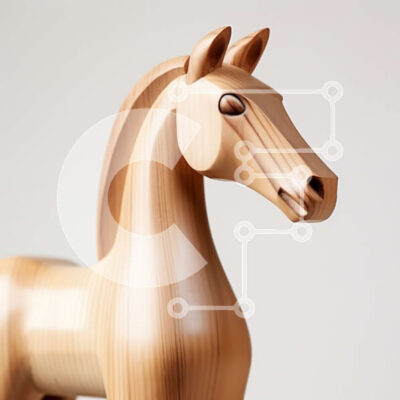 Intra Συλλεκτικό Ξύλινο Παζλ Plywood  4mm - Περίπλοκο ξύλινο άγαλμα αλόγων με ρεαλιστικές λεπτομέρειες Σε Ξύλινο Κουτί - Διαστάσεις: 10x10 cm – 25 κομμάτια - Image 1