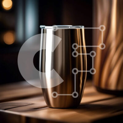 Intra Συλλεκτικό Ξύλινο Παζλ Plywood  4mm - Κομψό και μοντέρνο χάλκινο ποτήρι σε ξύλινο τραπέζι Σε Ξύλινο Κουτί - Διαστάσεις: 10x10 cm – 25 κομμάτια - Image 1