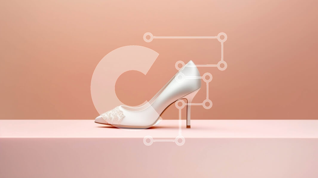 Intra Συλλεκτικό Ξύλινο Παζλ Plywood  4mm - Κομψό λευκό ψηλοτάκουνο παπούτσι με μικρή λεπτομέρεια φιόγκου Σε Ξύλινο Κουτί - Διαστάσεις Puzzle: 10x10 cm – 25 κομμάτια