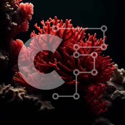 Intra Συλλεκτικό Ξύλινο Παζλ Plywood  4mm - Εκπληκτική εικόνα ενός κοραλλιού κόκκινης ανεμώνης στο φυσικό του περιβάλλον Σε Ξύλινο Κουτί - Διαστάσεις: 10x10 cm – 25 κομμάτια - Image 1