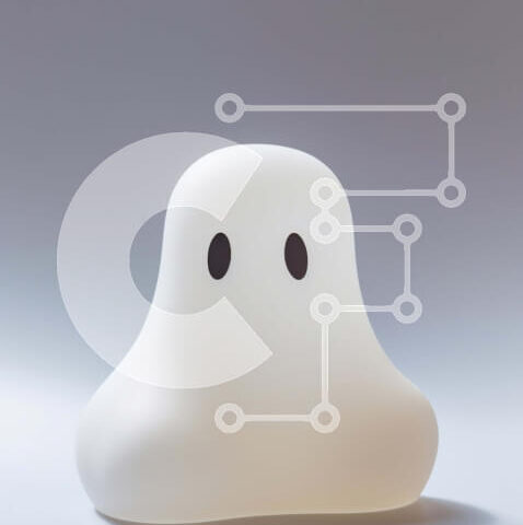 Intra Συλλεκτικό Ξύλινο Παζλ Plywood  4mm - Λευκό φωτιστικό φάντασμα σε γκρι φόντο Σε Ξύλινο Κουτί - Διαστάσεις Puzzle: 10x10 cm – 25 κομμάτια - Image 1