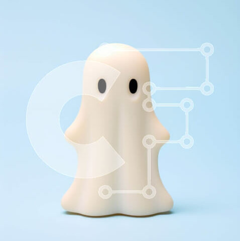 Intra Συλλεκτικό Ξύλινο Παζλ Plywood 4mm - Μικρό λευκό παιχνίδι φάντασμα σε μπλε φόντο Σε Ξύλινο Κουτί - Διαστάσεις: 10x10 cm – 25 κομμάτια - Image 1