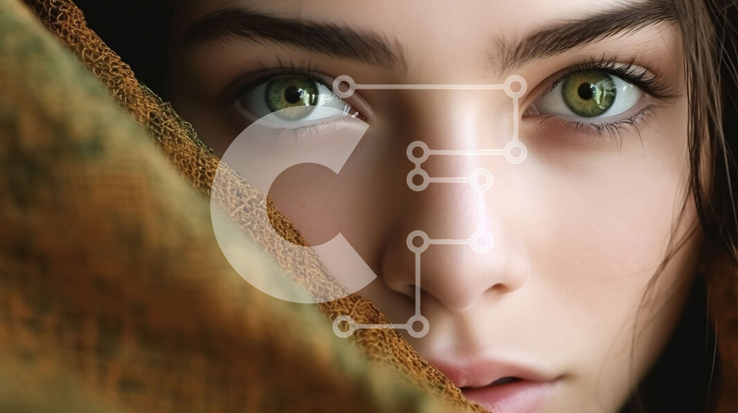 Intra Συλλεκτικό Ξύλινο Παζλ Plywood  4mm - Εκπληκτική εικόνα γυναίκας με πράσινα μάτια και κίτρινο κασκόλ Σε Ξύλινο Κουτί - Διαστάσεις Puzzle: 10x10 cm – 25 κομμάτια