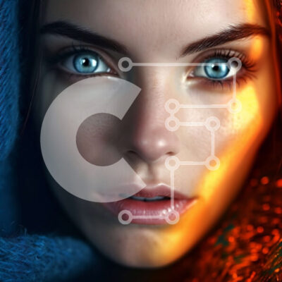 Intra Συλλεκτικό Ξύλινο Παζλ Plywood  4mm - Πορτρέτο μιας γυναίκας με μπλε μάτια με κόκκινο κουκούλα Σε Ξύλινο Κουτί - Διαστάσεις Puzzle: 10x10 cm – 25 κομμάτια - Image 1