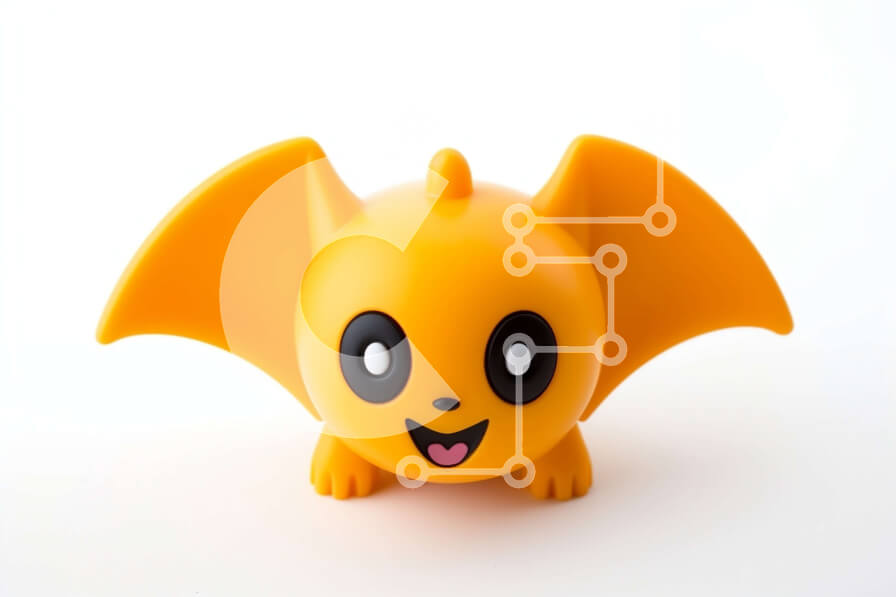 Intra Συλλεκτικό Ξύλινο Παζλ Plywood  4mm - Χαμογελαστό πορτοκαλί παιχνίδι νυχτερίδα Σε Ξύλινο Κουτί - Διαστάσεις: 10x10 cm – 25 κομμάτια