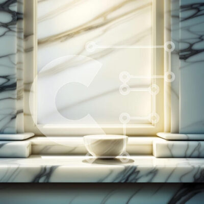 Intra Συλλεκτικό Ξύλινο Παζλ Plywood  4mm - Κομψό μαρμάρινο περβάζι παραθύρου με λευκό μπολ Σε Ξύλινο Κουτί - Διαστάσεις Puzzle: 10x10 cm – 25 κομμάτια - Image 1