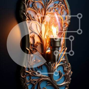 Intra Συλλεκτικό Ξύλινο Παζλ Plywood  4mm - Πολύπλοκο σχέδιο δέντρου Επιτοίχιο φωτιστικό με χρυσό φινίρισμα Σε Ξύλινο Κουτί - Διαστάσεις Puzzle: 10x10 cm – 25 κομμάτια - Image 1