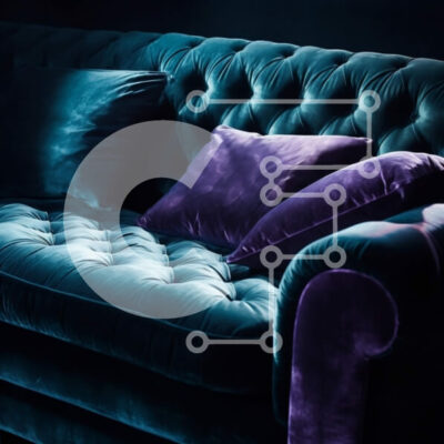 Intra Συλλεκτικό Ξύλινο Παζλ Plywood 4mm - Κομψός μωβ βελούδινος καναπές με άνετα μαξιλάρια Σε Ξύλινο Κουτί - Διαστάσεις Puzzle: 10x10 cm – 25 κομμάτια - Image 1