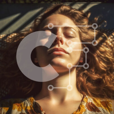 Intra Συλλεκτικό Ξύλινο Παζλ Plywood  4mm - Χαλαρή νεαρή γυναίκα ξαπλωμένη στον ήλιο με τα μάτια της κλειστά Σε Ξύλινο Κουτί - Διαστάσεις Puzzle: 10x10 cm – 25 κομμάτια - Image 1