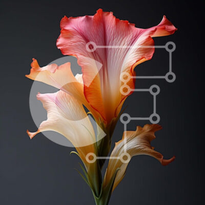 Intra Συλλεκτικό Ξύλινο Παζλ Plywood  4mm - Ζωντανό κόκκινο και πορτοκαλί λουλούδι με μακριά πέταλα Σε Ξύλινο Κουτί - Διαστάσεις: 10x10 cm – 25 κομμάτια - Image 1