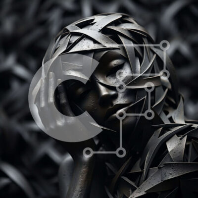 Intra Συλλεκτικό Ξύλινο Παζλ Plywood  4mm - Γλυπτό κεφαλιού και ώμων γυναίκας με κλειστά μάτια Σε Ξύλινο Κουτί - Διαστάσεις Puzzle: 10x10 cm – 25 κομμάτια - Image 1