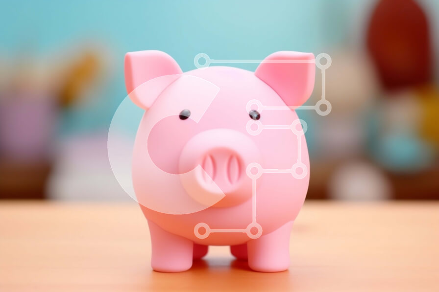 Intra Συλλεκτικό Ξύλινο Παζλ Plywood  4mm - Ροζ κουμπαράς σε ξύλινο τραπέζι Σε Ξύλινο Κουτί - Διαστάσεις: 10x10 cm – 25 κομμάτια