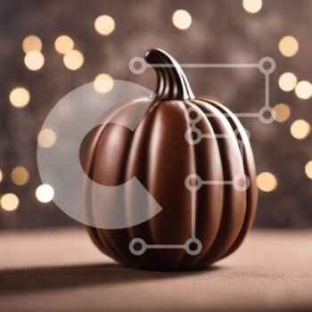 Intra Συλλεκτικό Ξύλινο Παζλ Plywood  4mm - Σοκολατένια διακόσμηση κολοκύθας για τις γιορτές Σε Ξύλινο Κουτί - Διαστάσεις Puzzle: 10x10 cm – 25 κομμάτια - Image 1