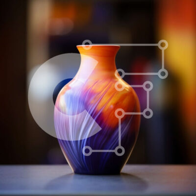 Intra Συλλεκτικό Ξύλινο Παζλ Plywood  4mm - Πολύχρωμο βάζο σε άδειο τραπέζι Σε Ξύλινο Κουτί - Διαστάσεις: 10x10 cm – 25 κομμάτια - Image 1