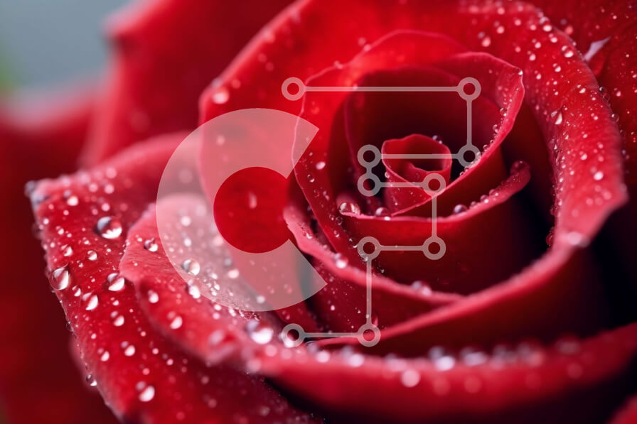 Intra Συλλεκτικό Ξύλινο Παζλ Plywood  4mm - Όμορφη εικόνα ενός κόκκινου τριαντάφυλλου με σταγονίδια νερού Σε Ξύλινο Κουτί - Διαστάσεις: 10x10 cm – 25 κομμάτια