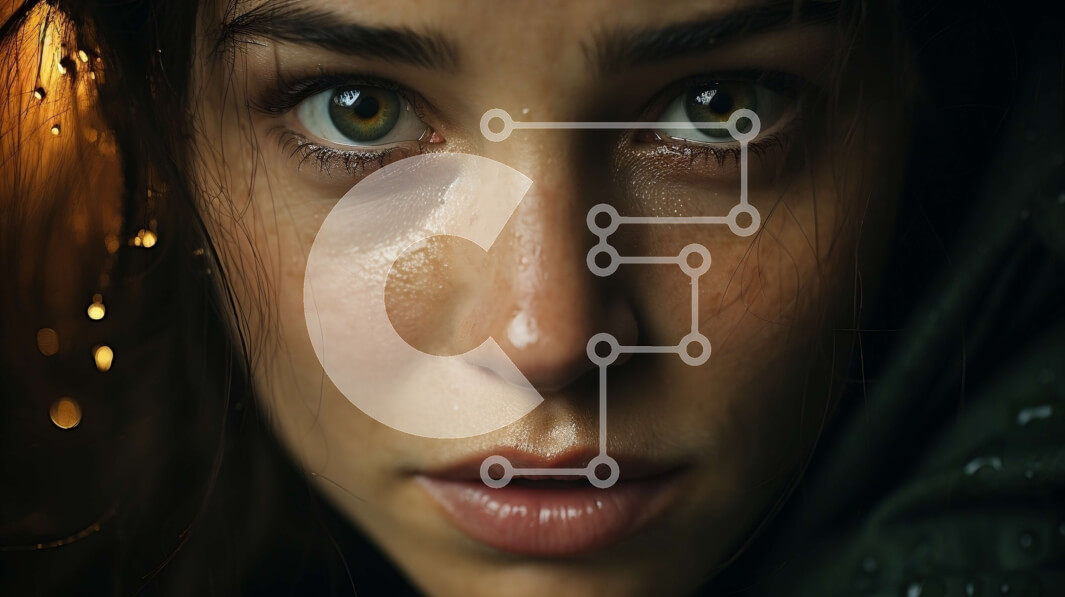 Intra Συλλεκτικό Ξύλινο Παζλ Plywood  4mm - Όμορφο πορτρέτο μιας γυναίκας με μακριά, σγουρά καστανά μαλλιά και πράσινα μάτια Σε Ξύλινο Κουτί - Διαστάσεις Puzzle: 10x10 cm – 25 κομμάτια