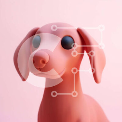 Intra Συλλεκτικό Ξύλινο Παζλ Plywood  4mm - Ροζ παιχνίδι σκυλιών σε ροζ φόντο Σε Ξύλινο Κουτί - Διαστάσεις Puzzle: 10x10 cm – 25 κομμάτια - Image 1