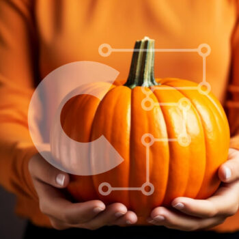 Intra Συλλεκτικό Ξύλινο Παζλ Plywood  4mm - Γυναίκα που κρατά μια μεγάλη πορτοκαλί κολοκύθα Σε Ξύλινο Κουτί - Διαστάσεις Puzzle: 10x10 cm – 25 κομμάτια - Image 1