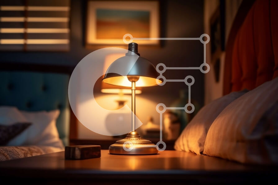 Intra Συλλεκτικό Ξύλινο Παζλ Plywood  4mm - Ζεστό και άνετο υπνοδωμάτιο με φωτιστικό και κομοδίνο Σε Ξύλινο Κουτί - Διαστάσεις Puzzle: 10x10 cm – 25 κομμάτια