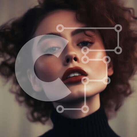 Intra Συλλεκτικό Ξύλινο Παζλ Plywood  4mm - Close-up πορτρέτο του μοντέλου με σγουρά μαλλιά Σε Ξύλινο Κουτί - Διαστάσεις Puzzle: 10x10 cm – 25 κομμάτια - Image 1