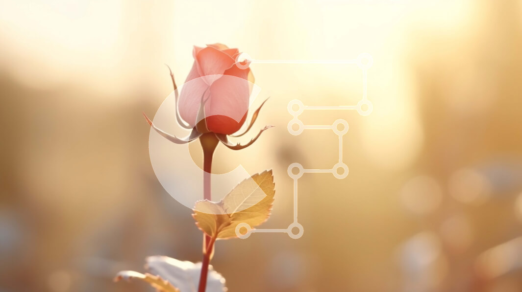 Intra Συλλεκτικό Ξύλινο Παζλ Plywood  4mm - Μονό κόκκινο τριαντάφυλλο που ανθίζει σε ανοιχτό χωράφι Σε Ξύλινο Κουτί - Διαστάσεις: 10x10 cm – 25 κομμάτια