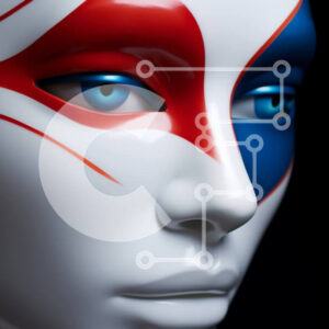Intra Συλλεκτικό Ξύλινο Παζλ Plywood  4mm - Patriotic Face Painted Mannequin Σε Ξύλινο Κουτί - Διαστάσεις Puzzle: 10x10 cm – 25 κομμάτια