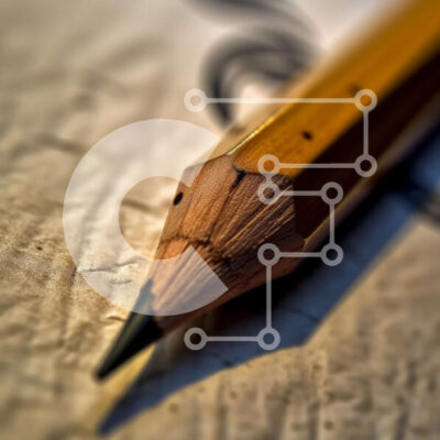 Intra Συλλεκτικό Ξύλινο Παζλ Plywood  4mm - Κοντινό πλάνο ενός κίτρινου μολυβιού σε χαρτί Σε Ξύλινο Κουτί - Διαστάσεις: 10x10 cm – 25 κομμάτια - Image 1