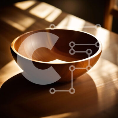 Intra Συλλεκτικό Ξύλινο Παζλ Plywood  4mm - Απλό και κομψό ξύλινο μπολ σε ξύλινο τραπέζι Σε Ξύλινο Κουτί - Διαστάσεις: 10x10 cm – 25 κομμάτια - Image 1