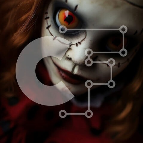 Intra Συλλεκτικό Ξύλινο Παζλ Plywood  4mm - Κοντινή εικόνα μιας κοκκινομάλλας κούκλας με πράσινα μάτια Σε Ξύλινο Κουτί - Διαστάσεις Puzzle: 10x10 cm – 25 κομμάτια - Image 1