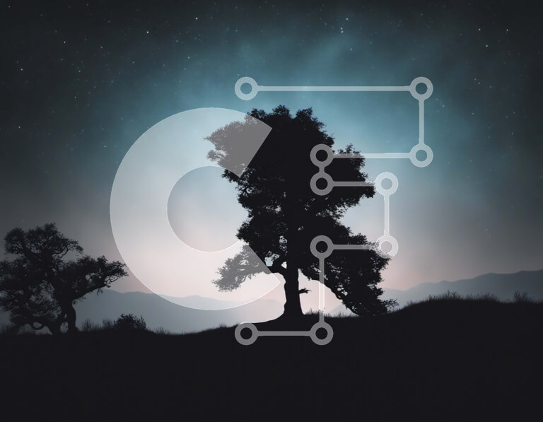 Intra Συλλεκτικό Ξύλινο Παζλ Plywood  4mm - Σκιαγραφημένα δέντρα ενάντια σε έναν σκοτεινό νυχτερινό ουρανό Σε Ξύλινο Κουτί - Διαστάσεις: 10x10 cm – 25 κομμάτια