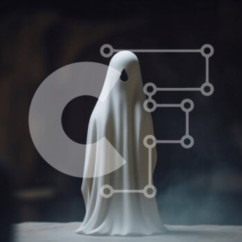 Intra Συλλεκτικό Ξύλινο Παζλ Plywood  4mm - Λευκό ειδώλιο φάντασμα σε ξύλινο τραπέζι με ομίχλη Σε Ξύλινο Κουτί - Διαστάσεις Puzzle: 10x10 cm – 25 κομμάτια - Image 1