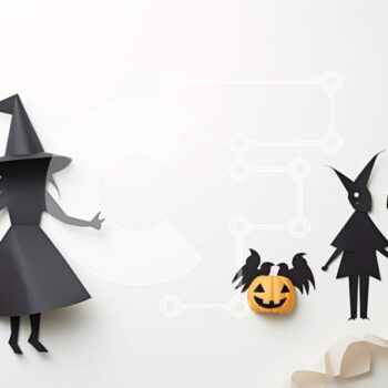 Intra Συλλεκτικό Ξύλινο Παζλ Plywood  4mm - Σιλουέτα μάγισσας αποκριών σε άσπρο φόντο Σε Ξύλινο Κουτί - Διαστάσεις Puzzle: 10x10 cm – 25 κομμάτια - Image 1