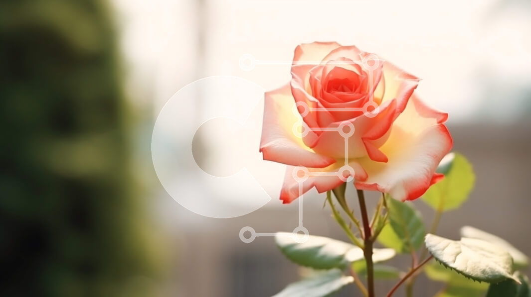 Intra Συλλεκτικό Ξύλινο Παζλ Plywood  4mm - Μονό ροζ τριαντάφυλλο στη φύση Σε Ξύλινο Κουτί - Διαστάσεις: 10x10 cm – 25 κομμάτια