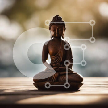 Intra Συλλεκτικό Ξύλινο Παζλ Plywood  4mm - Ξύλινο καθιστό άγαλμα του Βούδα με φόντο νερό Σε Ξύλινο Κουτί - Διαστάσεις Puzzle: 10x10 cm – 25 κομμάτια - Image 1