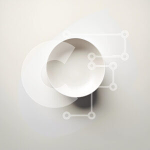 Intra Συλλεκτικό Ξύλινο Παζλ Plywood  4mm - Μινιμαλιστικό λευκό μπολ σε μια καθαρή λευκή επιφάνεια Σε Ξύλινο Κουτί - Διαστάσεις Puzzle: 10x10 cm – 25 κομμάτια