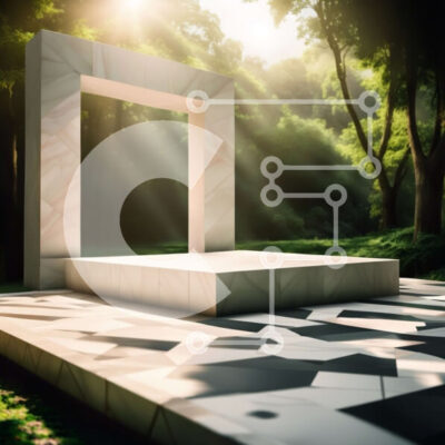 Intra Συλλεκτικό Ξύλινο Παζλ Plywood  4mm - Όμορφη εικόνα ενός λευκού μαρμάρινου βωμού σε ένα γαλήνιο δάσος Σε Ξύλινο Κουτί - Διαστάσεις: 10x10 cm – 25 κομμάτια - Image 1