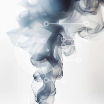 Intra Συλλεκτικό Ξύλινο Παζλ Plywood 4mm - Αφηρημένη εικόνα του στροβιλιζόμενου σύννεφου καπνού σε άσπρο φόντο Σε Ξύλινο Κουτί - Διαστάσεις Puzzle: 10x10 cm – 25 κομμάτια - Image 1