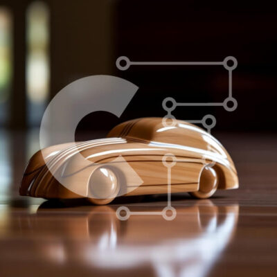 Intra Συλλεκτικό Ξύλινο Παζλ Plywood  4mm - Ξύλινο αυτοκίνητο σε ξύλινο πάτωμα Σε Ξύλινο Κουτί - Διαστάσεις: 10x10 cm – 25 κομμάτια - Image 1