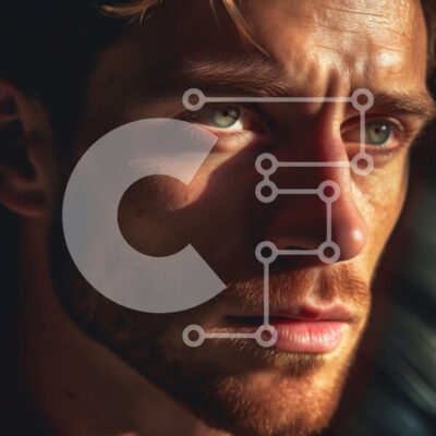 Intra Συλλεκτικό Ξύλινο Παζλ Plywood  4mm - Πορτρέτο ενός άνδρα με γένια και πράσινα μάτια Σε Ξύλινο Κουτί - Διαστάσεις Puzzle: 10x10 cm – 25 κομμάτια - Image 1