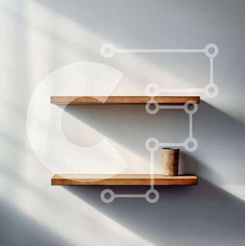 Intra Συλλεκτικό Ξύλινο Παζλ Plywood  4mm - Όμορφη εσωτερική λήψη ενός ξύλινου ραφιού με βάζο Σε Ξύλινο Κουτί - Διαστάσεις Puzzle: 10x10 cm – 25 κομμάτια - Image 1