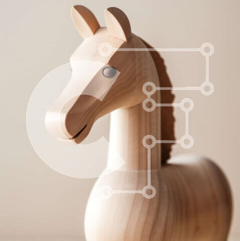 Intra Συλλεκτικό Ξύλινο Παζλ Plywood  4mm - Αξιολάτρευτο ξύλινο παιχνίδι αλόγων με φιλική έκφραση Σε Ξύλινο Κουτί - Διαστάσεις: 10x10 cm – 25 κομμάτια - Image 1