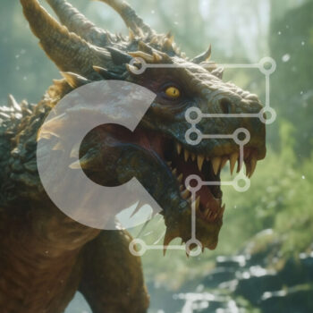 Intra Συλλεκτικό Ξύλινο Παζλ Plywood  4mm - Άγριος δράκος που στέκεται σε ένα ξέφωτο δασών Σε Ξύλινο Κουτί - Διαστάσεις: 10x10 cm – 25 κομμάτια - Image 1