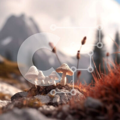 Intra Συλλεκτικό Ξύλινο Παζλ Plywood  4mm - Όμορφη εικόνα των μανιταριών σε φυσικό βιότοπο Σε Ξύλινο Κουτί - Διαστάσεις: 10x10 cm – 25 κομμάτια - Image 1