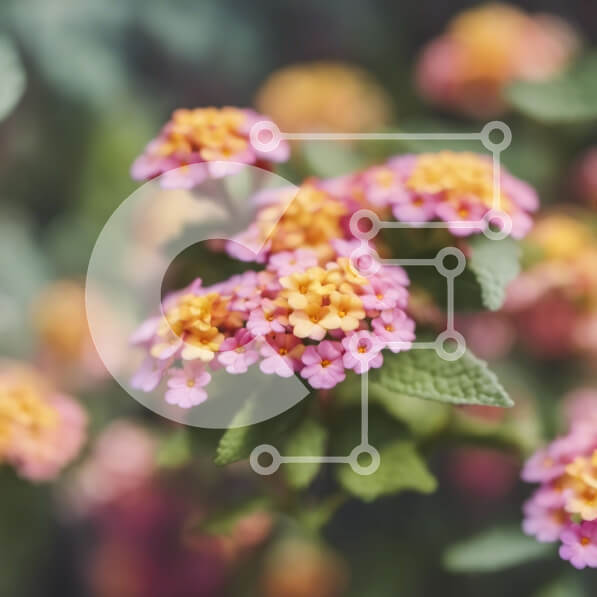 Intra Συλλεκτικό Ξύλινο Παζλ Plywood  4mm - Κοντινή όψη των μικρών ροζ και κίτρινων λουλουδιών Σε Ξύλινο Κουτί - Διαστάσεις: 10x10 cm – 25 κομμάτια