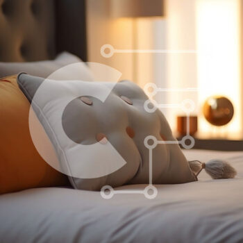 Intra Συλλεκτικό Ξύλινο Παζλ Plywood  4mm - Όμορφο κρεβάτι με άνετα μαξιλάρια και φωτιστικό στο κομοδίνο Σε Ξύλινο Κουτί - Διαστάσεις Puzzle: 10x10 cm – 25 κομμάτια - Image 1