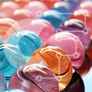 Intra Συλλεκτικό Ξύλινο Παζλ Plywood  4mm - Ζωντανή εικόνα από πολύχρωμα γυάλινα μάρμαρα σε ένα τραπέζι Σε Ξύλινο Κουτί - Διαστάσεις: 10x10 cm – 25 κομμάτια